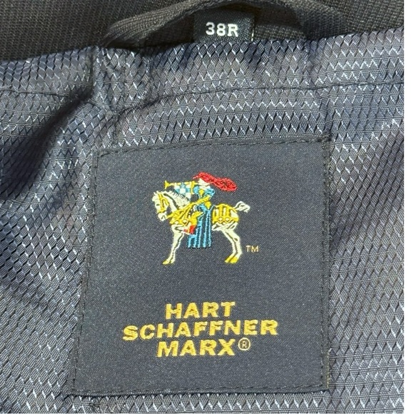 Hart Schaffner Marx Men’s Navy Performance Rain Repellent Smart Coat Jacket 38R - Picture 8 of 11